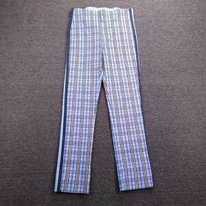 GRETCHEN SCOTT Pant Size SMALL Straight Ankle Pull On Blue Plaid Stretch